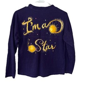 Disney Parks Movie Wish Spirit Jersey I'm A Star Purple Glitter Kids Large 11-12